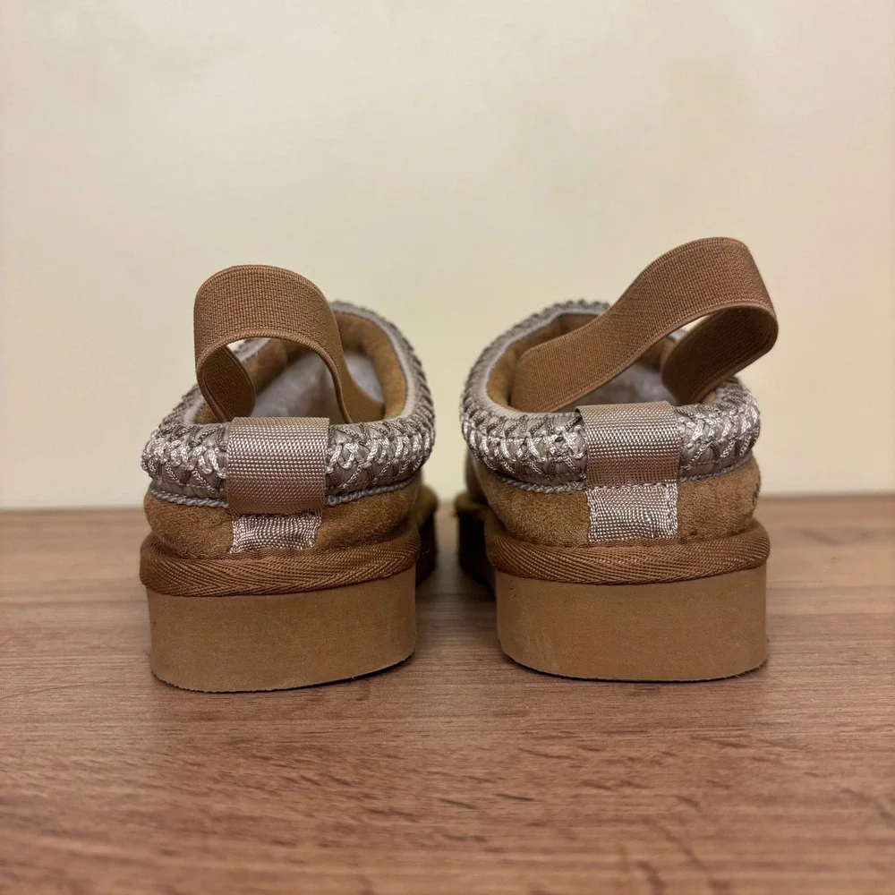 STEVE MADDEN TJordye Slipper Cognac Tan Kids Size 11 Suede Patches Clog Comfort
